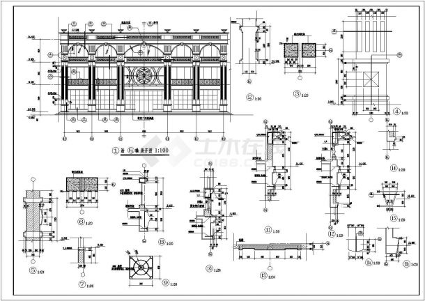 某地高档小区会所建筑设计施工图纸-图一