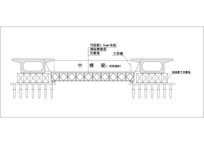 某路桥工程系杆拱桥支架图cad设计图_图1