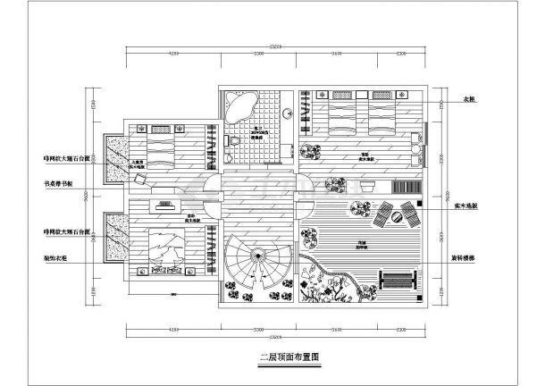 时尚镂空客厅别墅室内装修方案cad施工图-图二