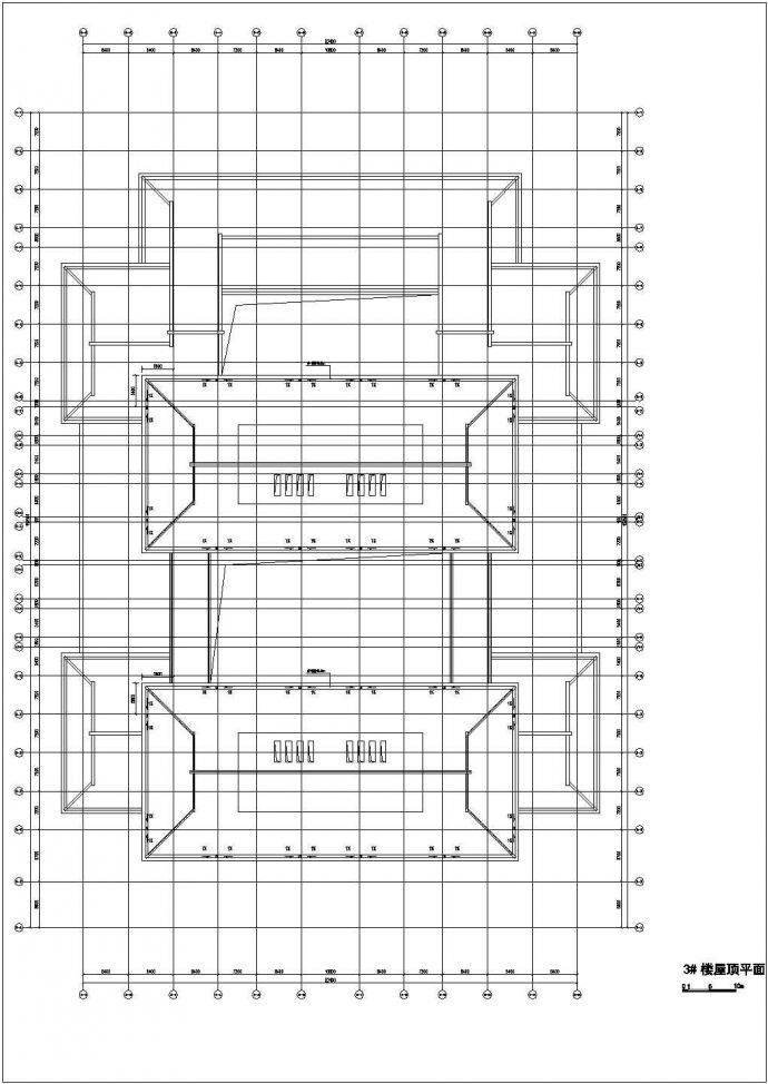 七万平九层中式风格图书馆建筑方案cad设计图，含说明_图1