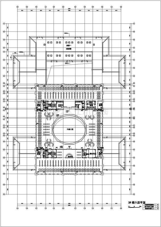 七万平九层中式风格图书馆建筑方案cad设计图，含说明-图二