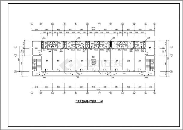 某地区员工宿舍楼给排水系统施工图-图二