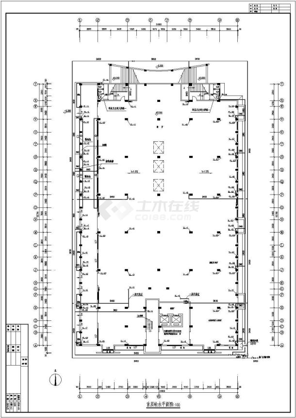 某地区工厂宿舍楼给排水系统平面施工图-图一