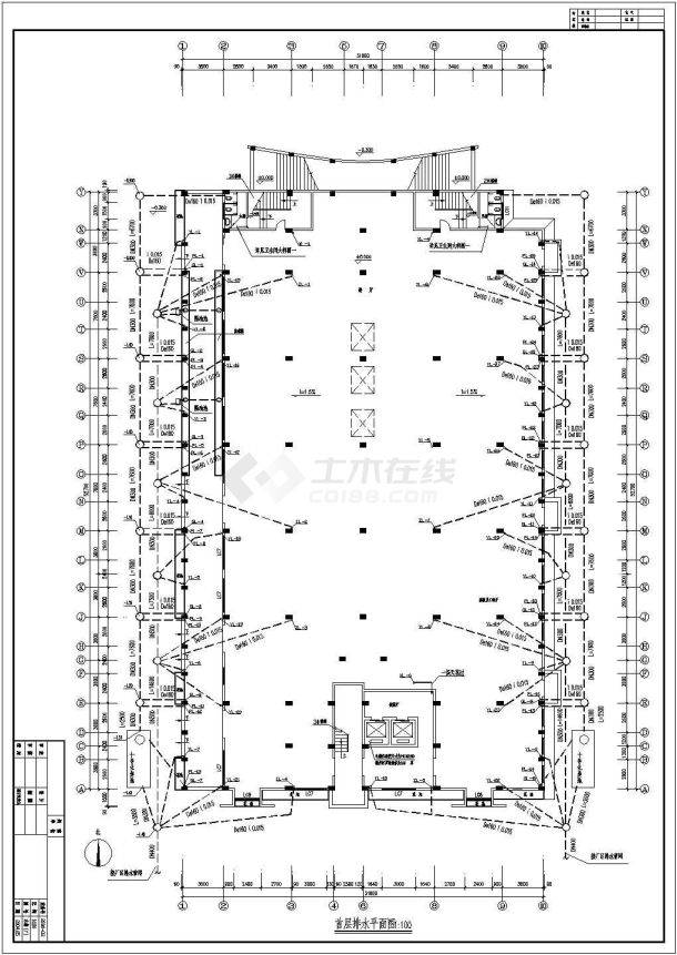 某地区工厂宿舍楼给排水系统平面施工图-图二