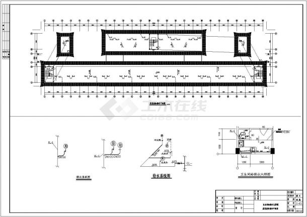 某地区两层宿舍楼水电设计平面施工图-图二