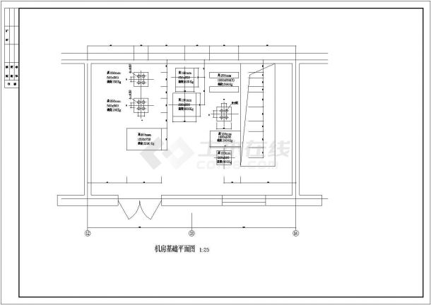 某地区水务站制冷机房设计施工图纸-图二