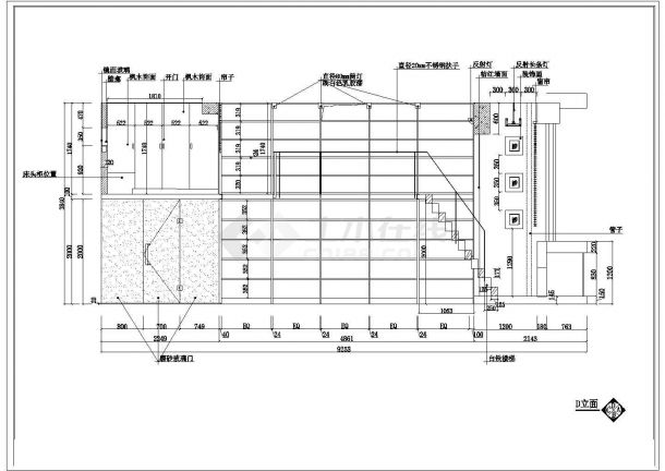 某地某小型工作室室内装修施工图纸-图一