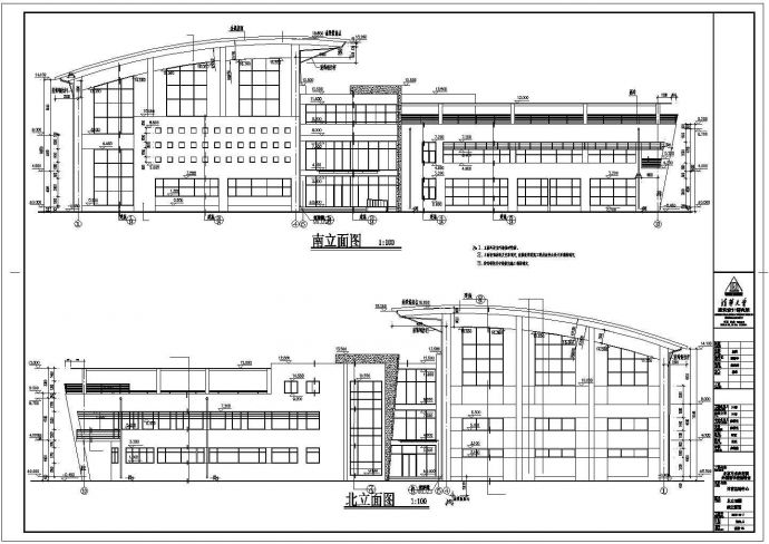 北外附属外国语学校宿舍楼cad设计图纸(宿舍楼、体育馆、食堂锅炉房)_图1