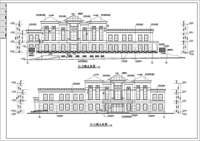 内地某城市小区会所建筑施工设计图_图1