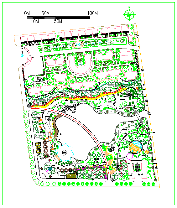 某地小区绿化植物配置总规划设计图_图1
