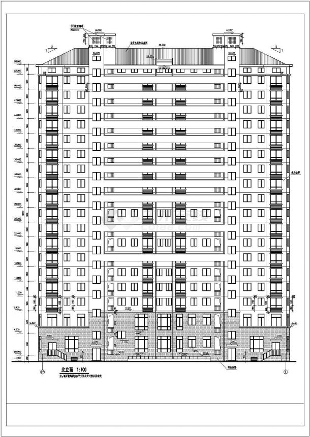 某高层住宅楼全套建筑施工图（共20张）-图二