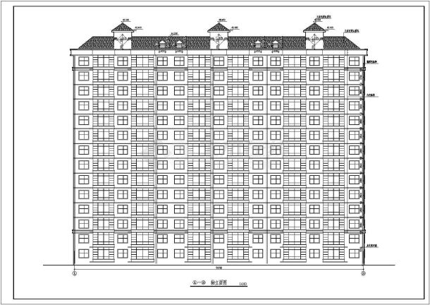 某十四层住宅楼建筑施工图（部分平面图）-图二