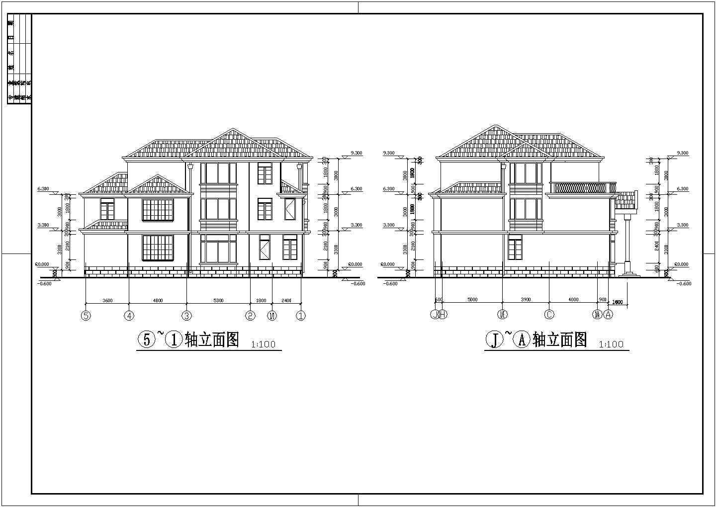 某3层独栋别墅建筑结构设计施工图纸（含效果图）
