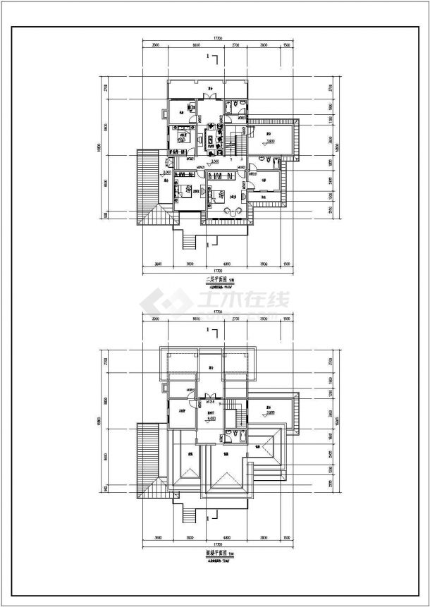某地三层楼别墅建筑设计施工图纸（含效果图）-图二