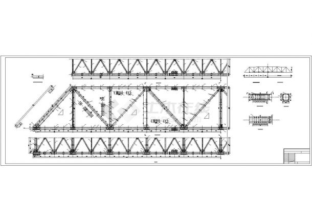 灰管桥50米钢桥结构构造设计图纸-图二