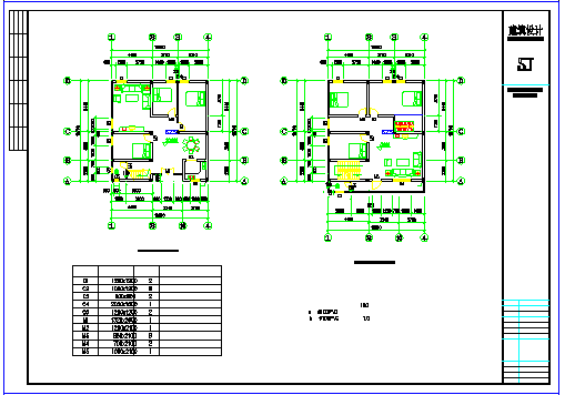 某地双联排别墅建筑设计图纸（含效果图）_图1
