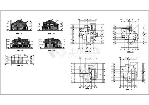 古典风格精致二层半别墅建筑设计图-图一