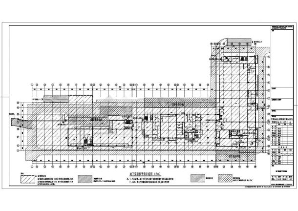 单层剪力墙结构培训中心一类地下室建筑施工图-图二