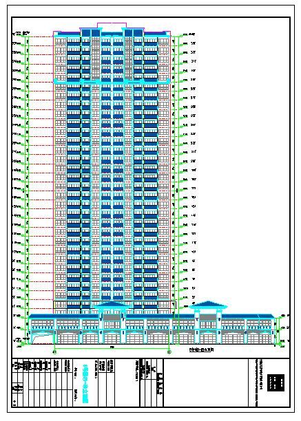百米简欧风格高档塔式住宅小区建筑施工图（含效果图）-图一