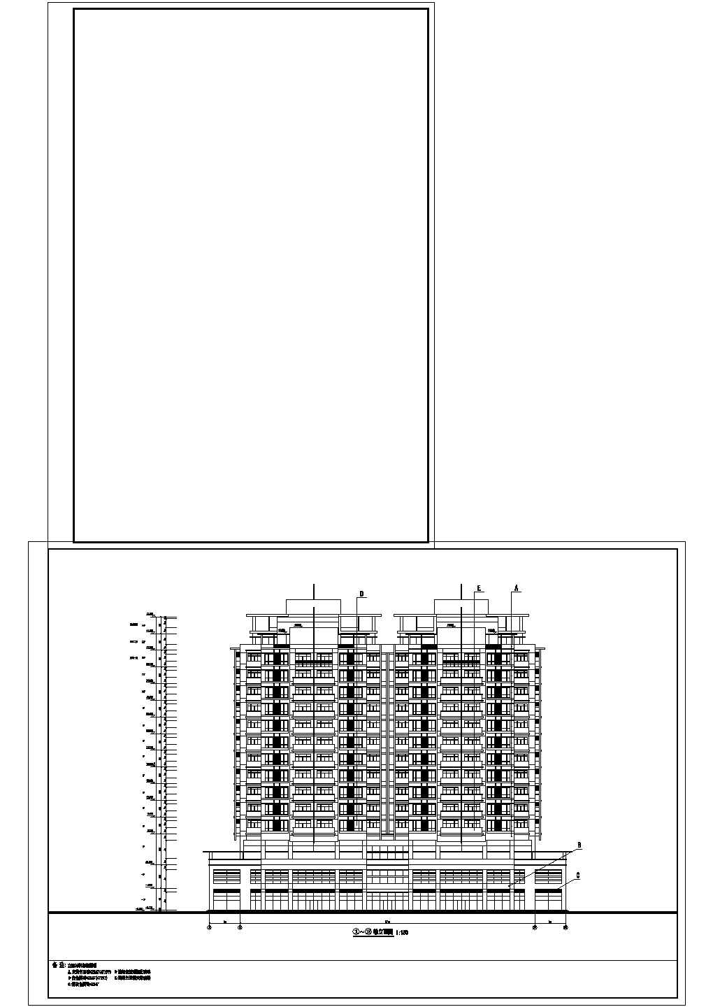 5558平米十二层高层住宅房屋建筑施工图