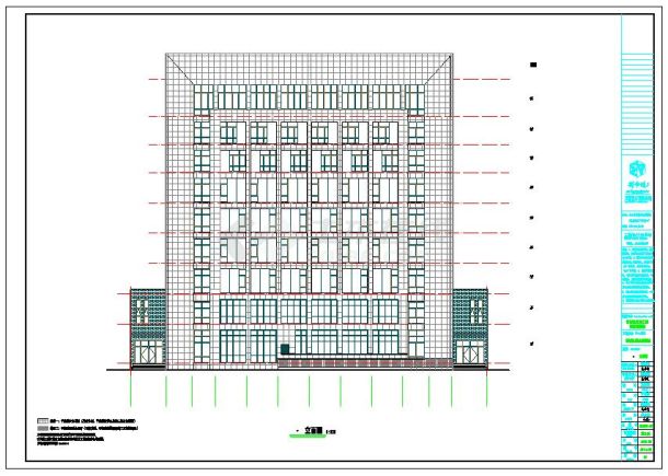 九层石材外墙县级综合档案馆建筑施工图-图二