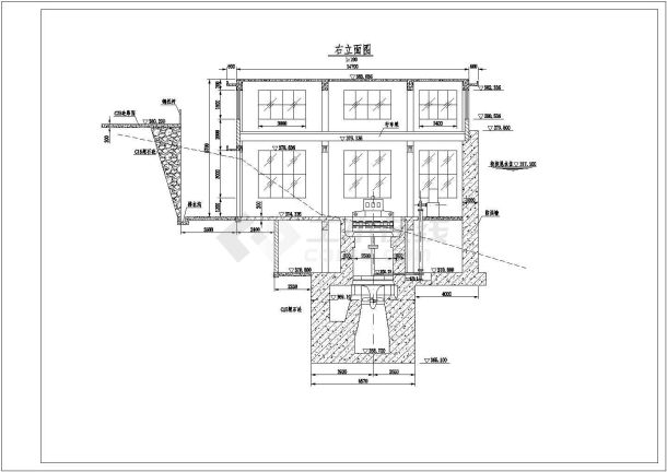 某地区小型水力发电站厂房设计图纸-图一