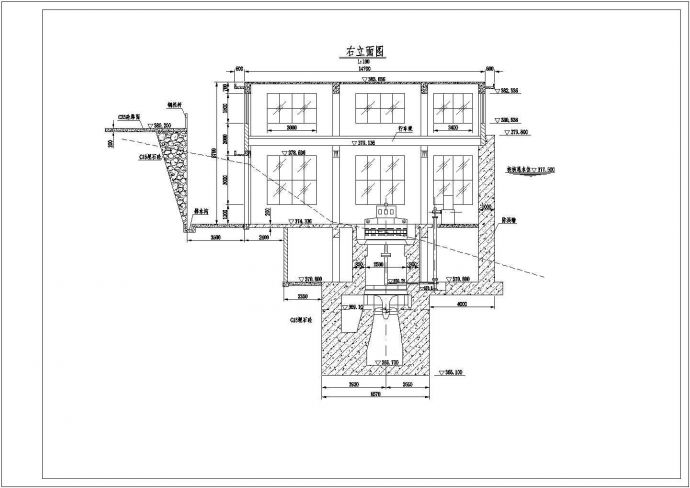 某地区小型水力发电站厂房设计图纸_图1