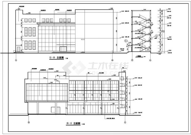 三层框架结构水电站控制楼建筑施工图-图一