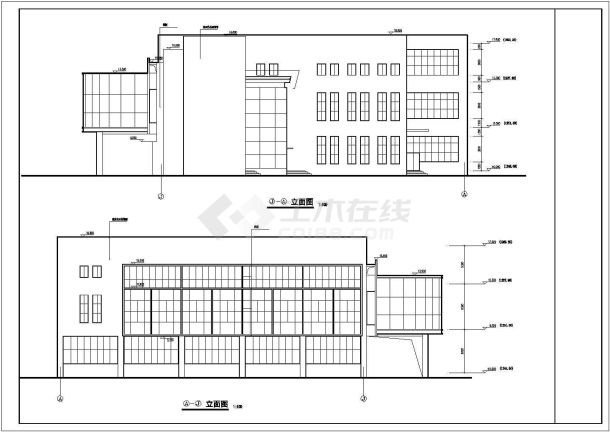 三层框架结构水电站控制楼建筑施工图-图二