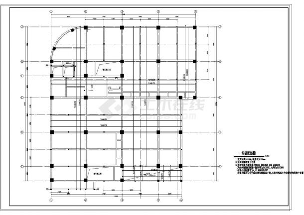 某框架结构商厦结构设计图（含说明书）-图二