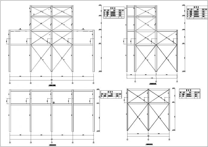 某四层钢框架结构施工图（共5张）_图1