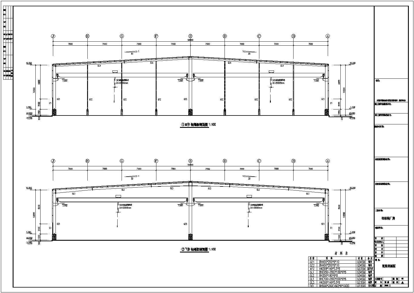 某公司钢结构设计方案图（共9张）