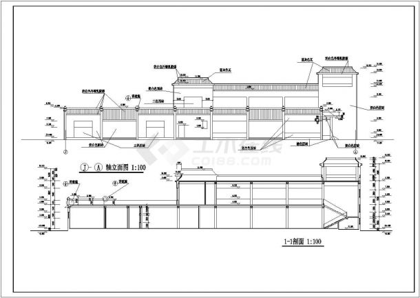 某中学二层框架结构餐厅建筑施工图-图二