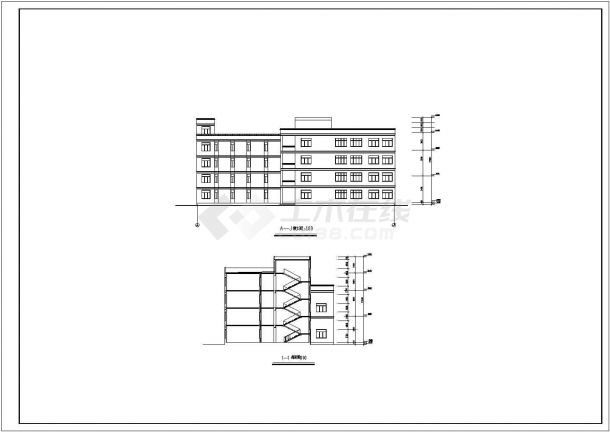 某地四层框架结构学校教学楼建筑施工图-图二