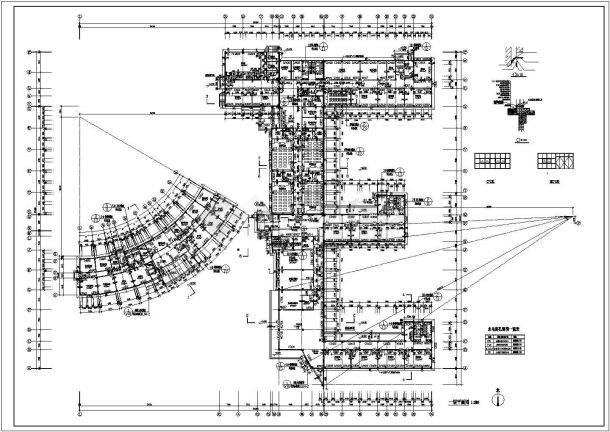 九年一贯制学校建筑结构平面图（共5张）-图一