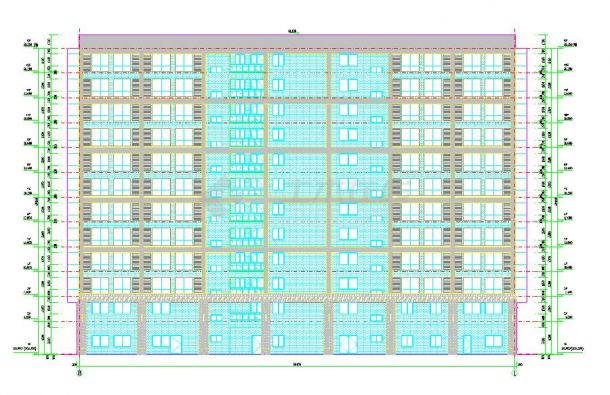 六层玻璃幕墙社区办公楼建筑结构全套cad施工图-图一