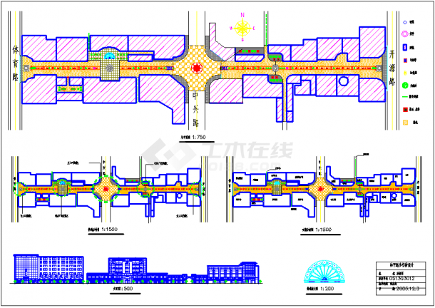 某繁华步行街景观规划设计图CAD图-图一