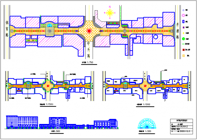 某繁华步行街景观规划设计图CAD图_图1
