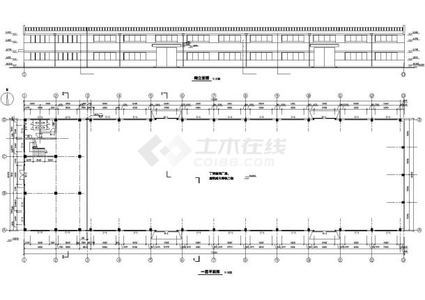 上海21米厂房建筑结构CAD施工设计图纸（1800平方米）-图一