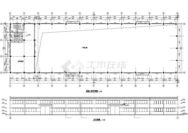 上海21米厂房建筑结构CAD施工设计图纸（1800平方米）-图二