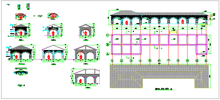 某景观休闲廊架设计CAD详图（详细）
