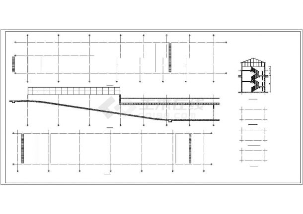 北方某小区特大双层机械车库（1000余辆）建筑施工图-图一