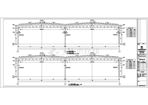 钢结构门式排架结构会展中心结构施工图-图二