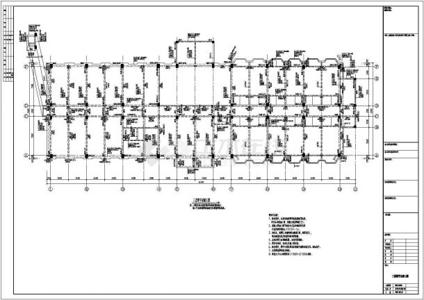 某地上四层框架结构综合办公楼结构设计CAD施工图-图二
