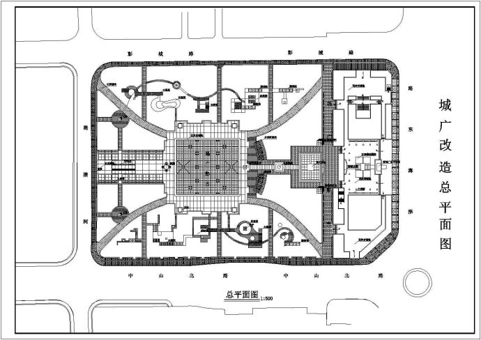 某地方城市广场平面规划改造总设计图_图1