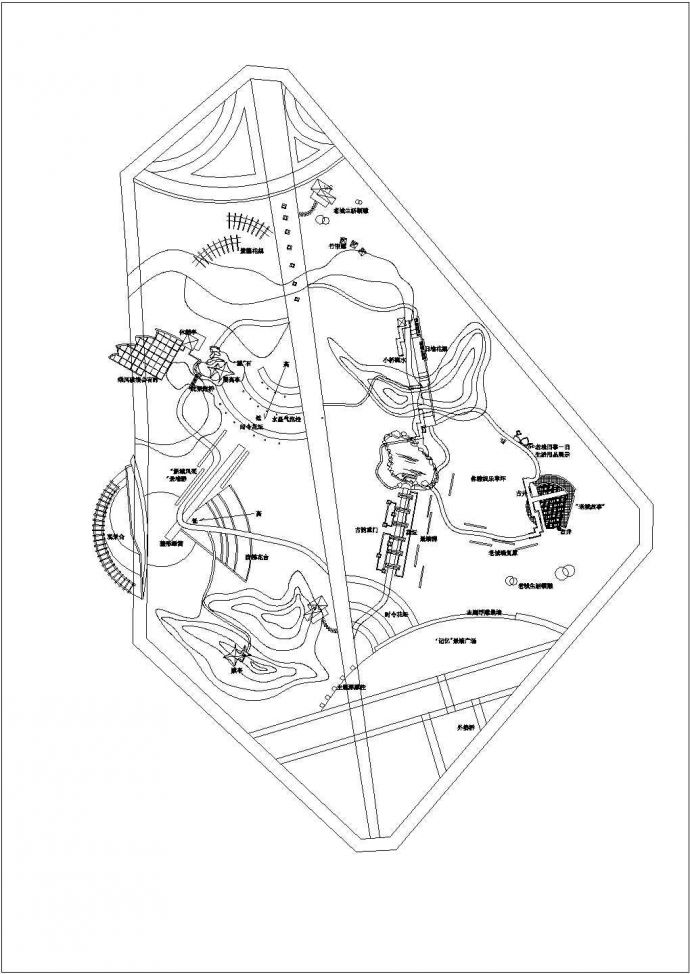 某地公园园林设计规划方案施工图纸_图1