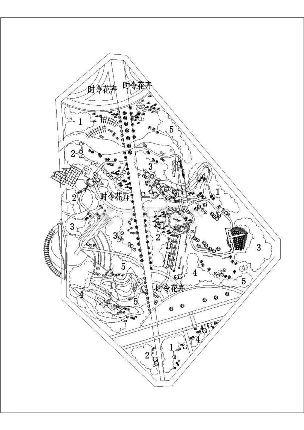 某地公园园林设计规划方案施工图纸-图二