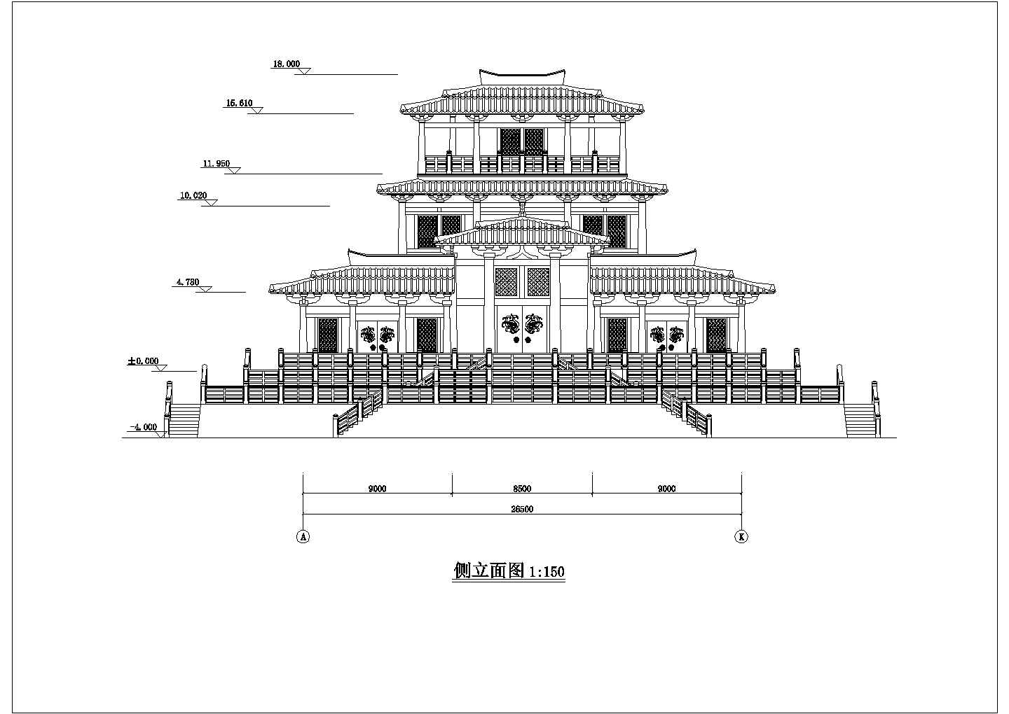 某地景观阁园林设计施工方案规划图纸