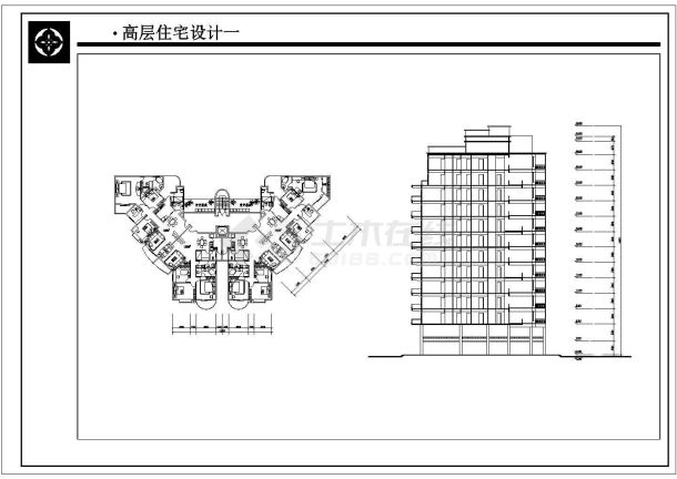 某住宅区规划单体建筑设计施工图纸-图二