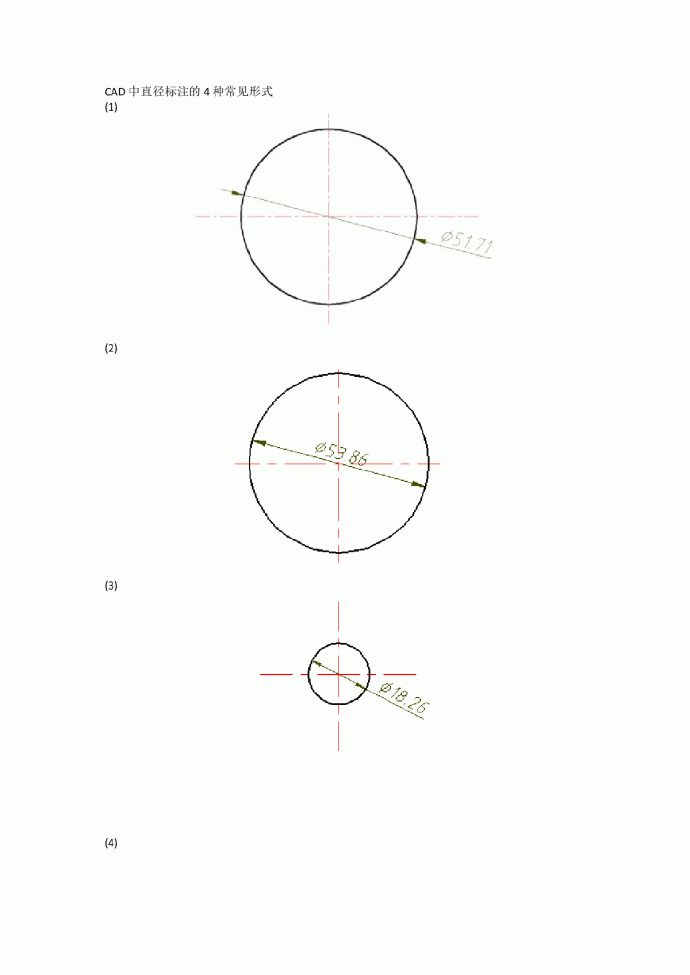 CAD中直径标注的4种常见形式_图1